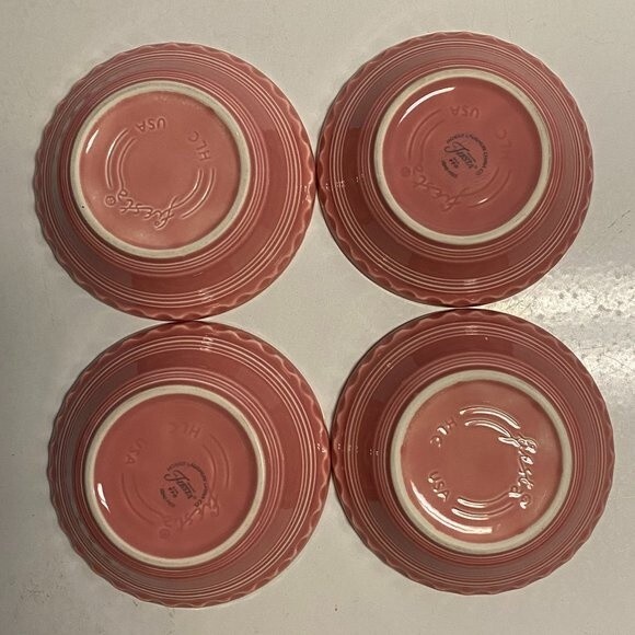 Fiestaware Small Individual Pie Bakers Set of 4 Retired Color Rose - Picture 4 of 7